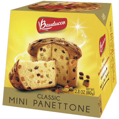 BAUDUCCO - MINI PANETTONE TRADITIONNEL - BOITE DE 24x80g - BB/MA: 31/MA/2026