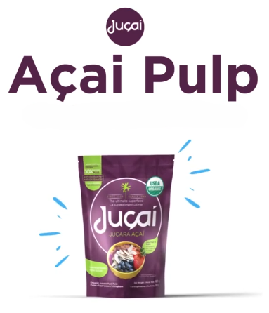 JUCAI - PULPE BIOLOGIQUE - ACAI - BOITE DE 15x400g - BB/MA: 30/DE/2026