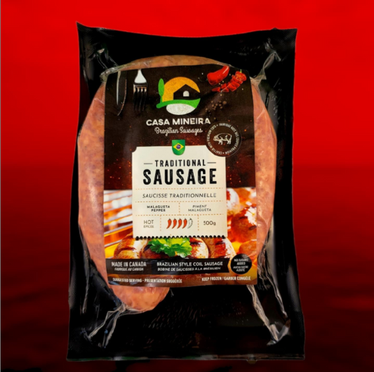 CASA MINEIRA - SAUCISSES AU PORC BBQ EPICEE (ENROULES) - BOITE DE 10x500g - BB/MA: 17/OC/2025